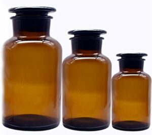 Flacon col large en verre ambré