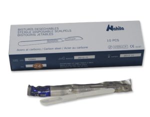 Boîtes de 10 scalpels à usage unique