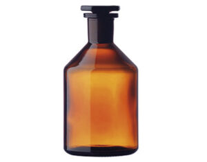 Flacon col étroit en verre ambré